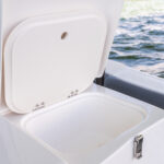 Bait prep station with baitwell, recirculation, light