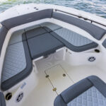 Bow chaise lounge with retractable backrests and filler table
