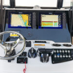 Fiberglass console with powder coated rails and blackout dash