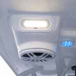 Top mounted LED lights, controls and speakers