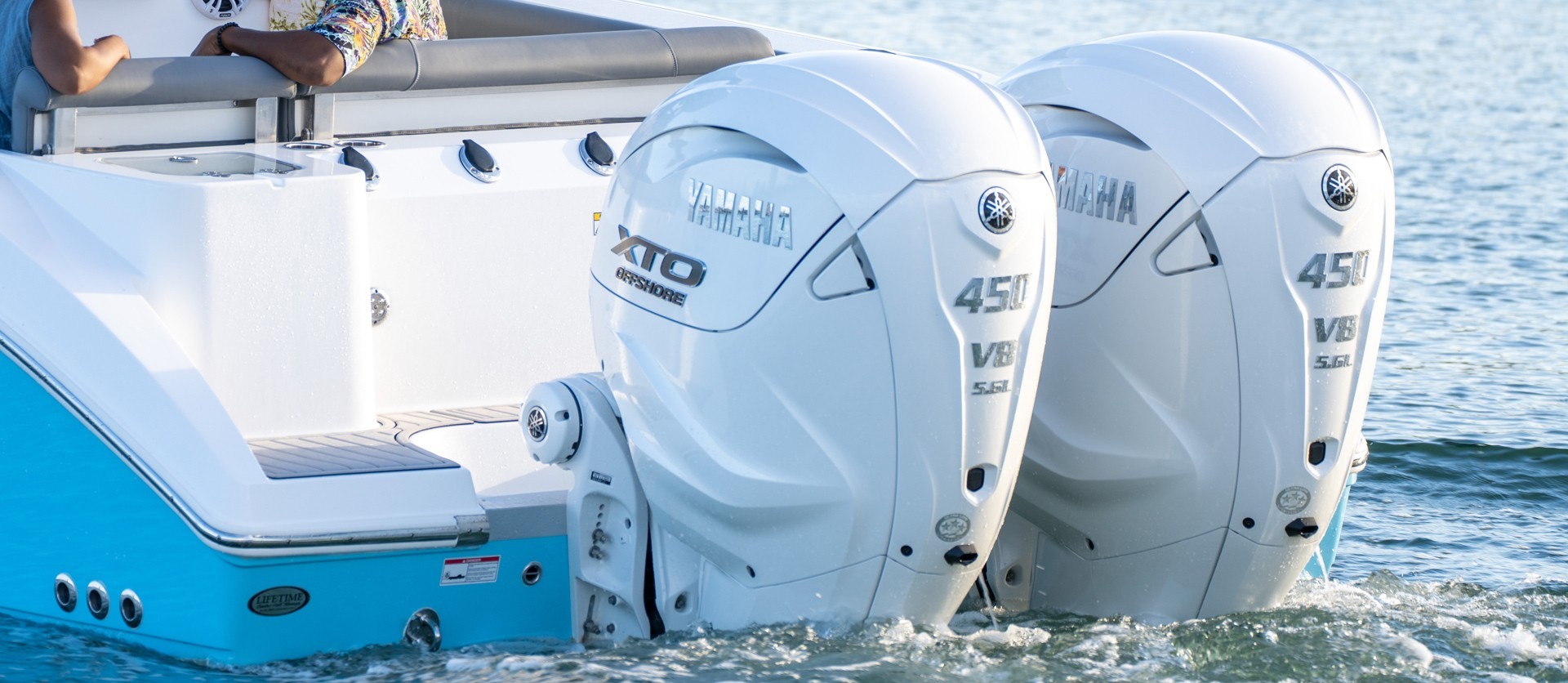 Power through surf and waves with a range of outboard choices from 150 HP to dual 450 HP.