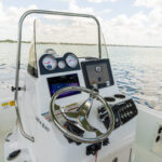Fiberglass console with Stainless steel grab rail