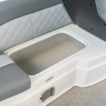 Large aft underseat storage spaces